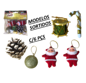 NT - ENFEITE DE NATAL SORTIDO C/6 PÇS - ZC805