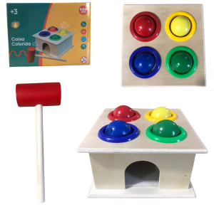 CAIXA DE MADEIRA BATE BOLA EDUCATIVO - AKT4604