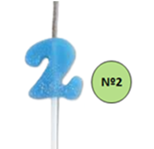 VELA GLITER PQ AZUL Nº 2