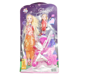 BONECA C/CARRINHO E BEBE - TK-AB2858