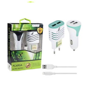 CARREGADOR V8 3.0A+VEICULAR+CABO - XC-KT-09