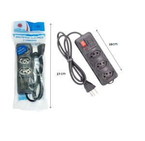 FILTRO DE LINHA 0,85M C/3 TOMADAS - REF 301