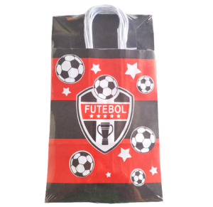 SACOLA KRAFT FUTEBOL VM/PT 18X09X22 C/10 UNID