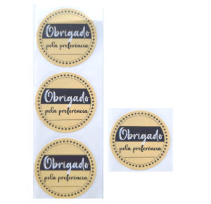 ETIQUETA ADESIVA OBRIGADO PELA PREFERENCIA C/ 60 UNID - L83