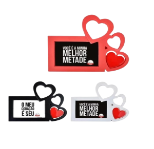 PORTA RETRATO 10X15CM  3 CORAÇÕES - 3106