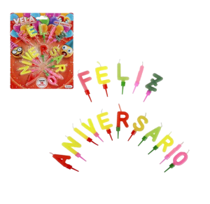 VELA LETRAS FELIZ ANIVERSARIO - ZJ150-BS976