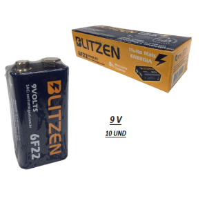 BATERIA 9V ZINCO CARBONO BLITZEN C/10 PÇS - GL-9V