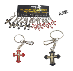 CHAVEIRO DE METAL CRUZ C/12 PÇS - 028572