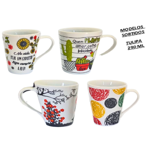 CANECA TULIPA 290ML - DECORADA