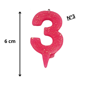 VELA MINI BRILHO ROSA N°03