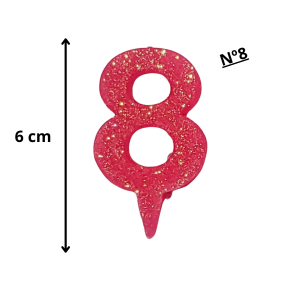 VELA MINI BRILHO ROSA N°08