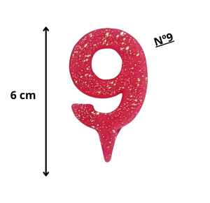 VELA MINI BRILHO ROSA N°09