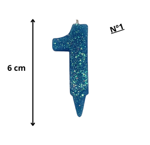 VELA MINI BRILHO AZUL N°01