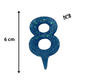 VELA MINI BRILHO AZUL N°08