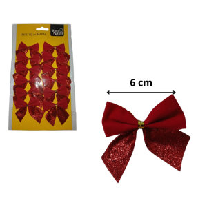NT - LAÇO VERMELHO VELUDO GLITTER C/12 PÇS - NTA12009