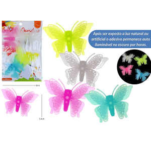 BORBOLETA BRILHA NO ESCURO C/4 PÇS - ZB1678