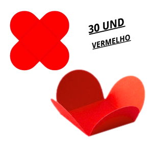 FORMA 4 PETALAS VERMELHO C/30 UNID