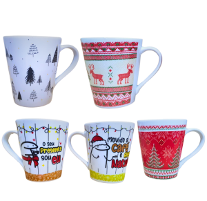 CANECA TULIPA DE CERAMICA 290ML - NATAL