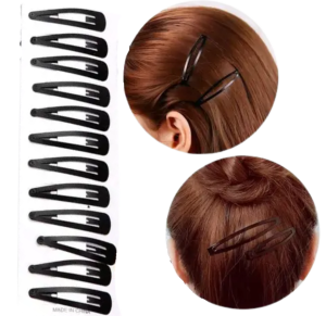 PRESILHA TIC TAC PRETO 6,7CM C/12 PÇS - AX19973-A