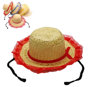 CHAPEU JUNINO RENDA E TRANÇA INFANTIL - REF 48