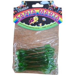 COLHER P/ DOCE VERDE ESCURO C/15UNID