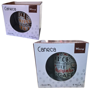 CANECA 320ML LOVE TIME VIDRO - VDA09033